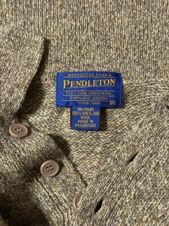 Suéter Vintage Pendleton Shetland Lana Codo Parche Talla M Foto 3 de 4