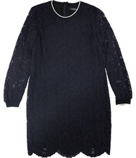 Ralph Lauren Womens Stripe Trim Lace Mini Dress