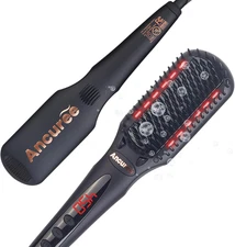 Newly Upgrade Ionic Hair Straightener Brush-Hot Comb Flat Iron for Frizz-Free Ha
