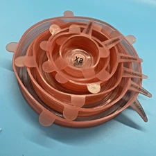 6 Pc Stretch Silicone Lids Bowl Reusable Kitchen Food Storage Wrap Sealing Cover