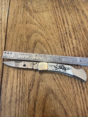 SABRE Knife 648 Lockback Smooth SCRIMSHAW style Handles