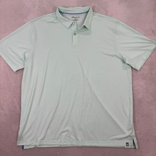 Peter Millar Seaside Mens 2XL Polo Shirt Aqua Blue Lightweight Casual Preppy EUC