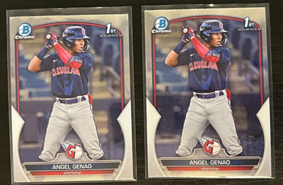 2 2023 Bowman Chrome Angel Genao BCP-140 Cleveland Guardians ROOKE CARD RC DEBUT