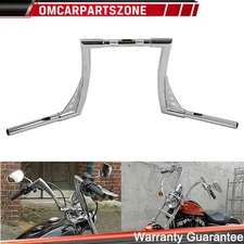 14" Rise 1 1/4" Chrome Fat Ape Hanger Handlebar For Harly Dyna Softail Road King