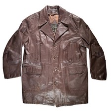 VTG Sears Western Wear Leather Jacket Size 46 Tall 80 s