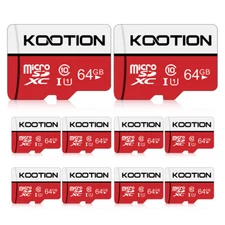 10Pack 64GB Micro SD Card Memory Card SDXC Class 10 TF Flash Card For Camera