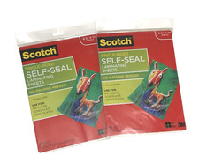 2 Packs Scotch Single Sided Self-Seal Laminating Sheets 8.5x11, 10 Sheets per pk