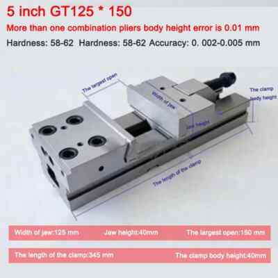 GT125/5-inch High-precision Manual Levelling Quick Clamp for CNC Milling Machine