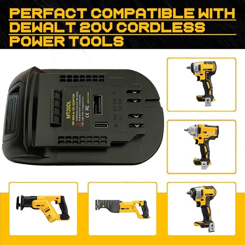 USB Converter Adapter for Makita 18V Li-ion Battery to for DeWalt 20V Power Tool - Picture 2 of 11