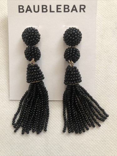 Baublebar Granita Tassel Drop Earrings Black NWT - Picture 9 of 12