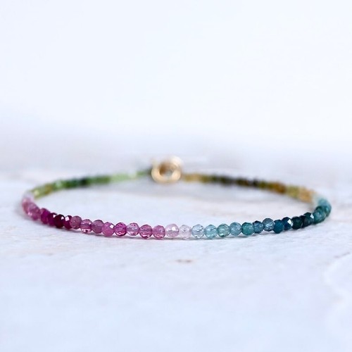 Pulseras con cuentas redondas facetadas de turmalina de turmalina multi sandía A++ 6-8"" - Imagen 14 de 14