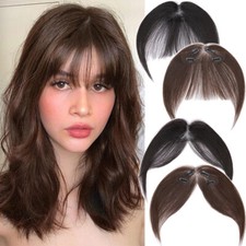 Clip in Bangs with Temples Air Bangs Hairpieces 100 Real Human Hair Extensions