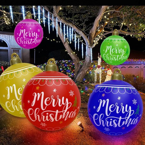 Christmas Ornaments 23.6Inch Christmas Balls Outdoor Atmosphere PVC Inflatable - Picture 17 of 23
