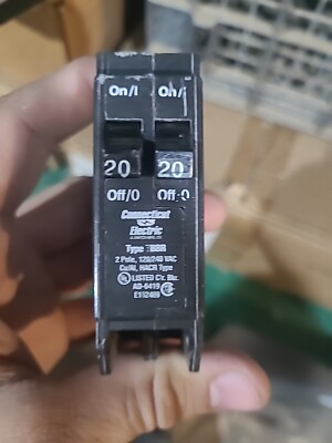 #ad #ad Twin 20 Amp Connecticut Electric Breaker Type TBBR $10.25
