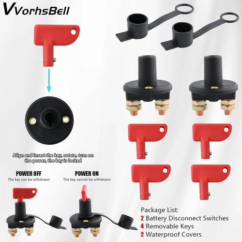2X 12V Battery Isolator Disconnect Cut Off Power Kill Switch for Car Truck Boat - Bild 13 von 15