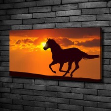 Tulup Dipinto Su Tela Pittura Su Un Muro 100x50cm - Tramonto A Cavallo