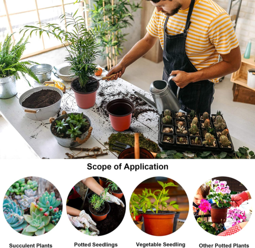 Nursery Pot, 110 Pcs 4" Plastic Plants Pot,Seed Starting Pots, Indoor Outdoor - Picture 6 of 12