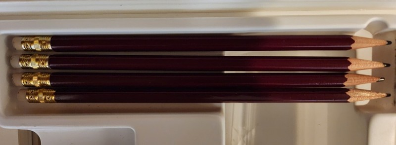 Vintage 1987 Pictionary Second Edition Replacement Parts - Four Burgundy Pencils