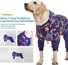 LovinPet Dog PJs Stretch Knit Long Sleeve Stretch Festive Plaid for Large Breeds
