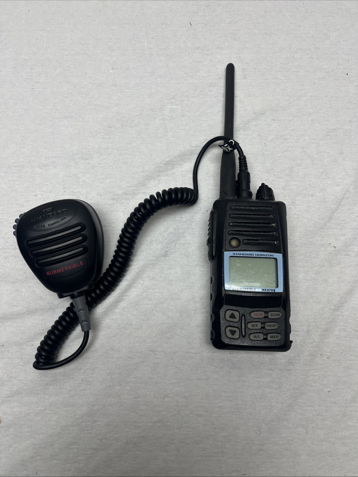 Standard Horizon HX370S Radio Handheld Submersible VHF, CMP460 Mic Needs New Bat