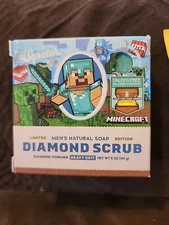 Dr. Squatch x Minecraft Diamond Scrub Bar Soap Limited Edition W/ GAME CODES!