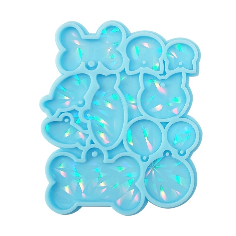 Resin Pet Tags Silicone Ornament Molds Light and Keychain Pendant
