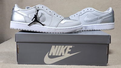 New Nike Air Jordan 1 Retro Low OG Grey Metallic Silver Size 9.5 CZ0790-002