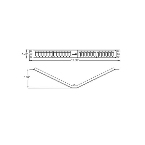 Leviton 49256-H24 1RU 24‑Port Angled Quickport Patch Panel Black - Afbeelding 2 van 2