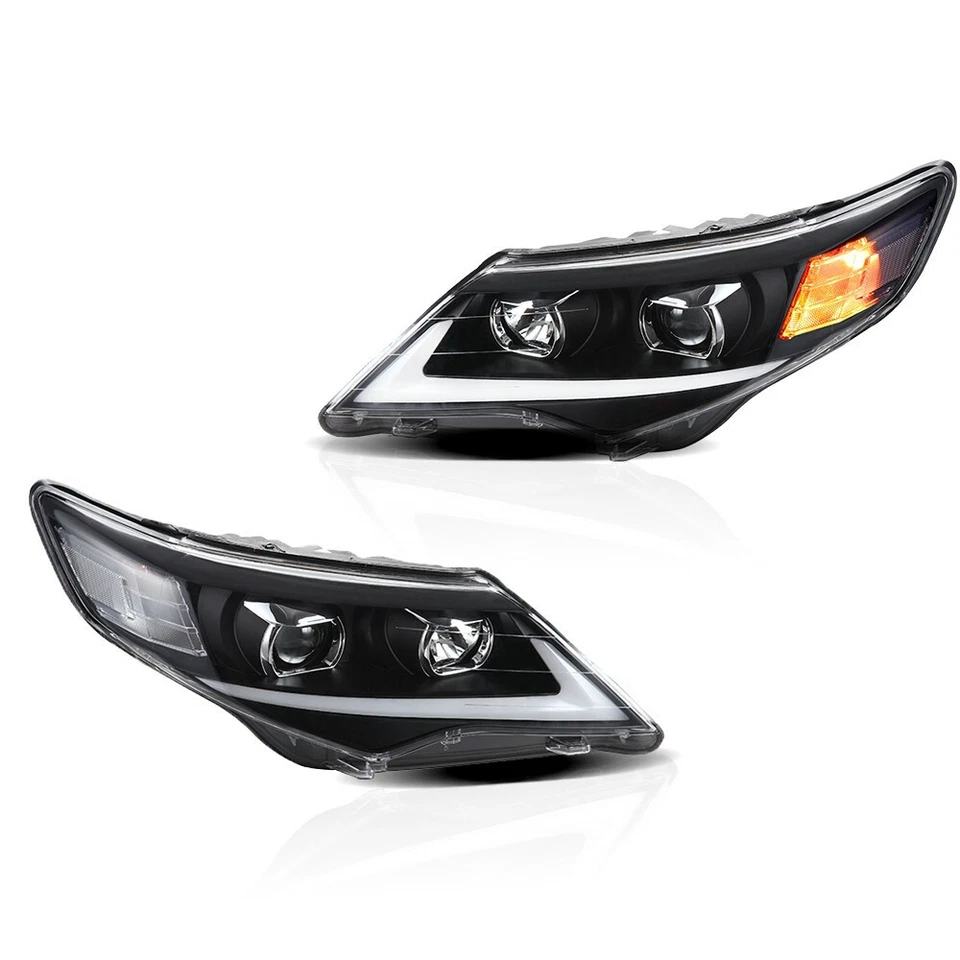 VLAND For 2012 2013 2014 Toyota Camry LED Headlights+Red Lens Tail Lights 2 Sets - Image 2 of 4