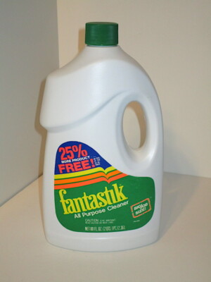 Vintage Dow 1989 Fantastik All Purpose Cleaner Empty Bottle for TV or Movie Prop