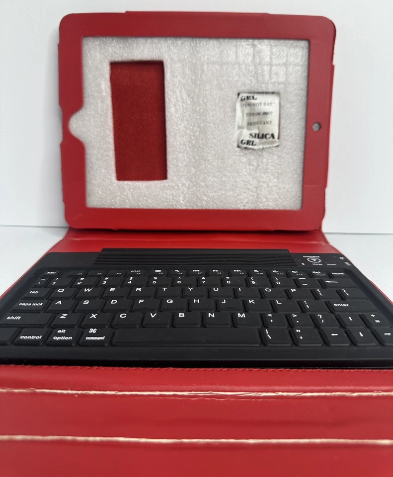 Brookstone Rojo TECLADO BLUETOOTH TECH-GRIP FUNDA PARA 12 TABLET o IPAD ¡Sin probar! Foto 2 de 4