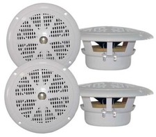 2 Pairs Pyle 4" 100 Watt Black Marine Boat Yacht Waterproof Speaker System