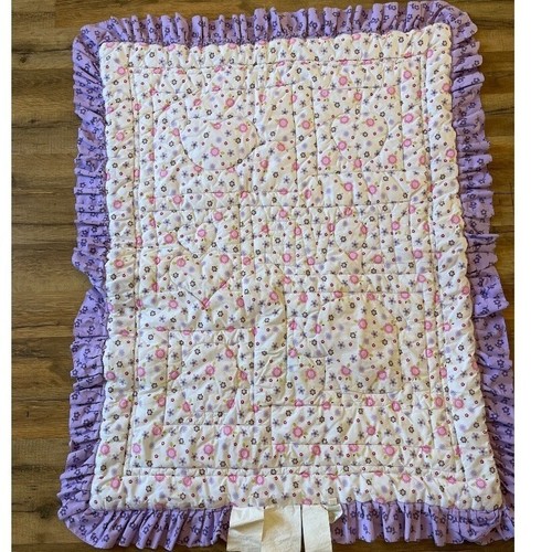 Circo Love N Lilacs Baby Comforter Quilted Ruffled Purple Pink Green Retired HTF - Picture 2 of 13