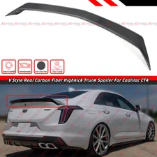FOR 2020-26 CADILLAC CT4 CT4-V CARBON FIBER V STYLE HIGHKICK TRUNK SPOILER WING