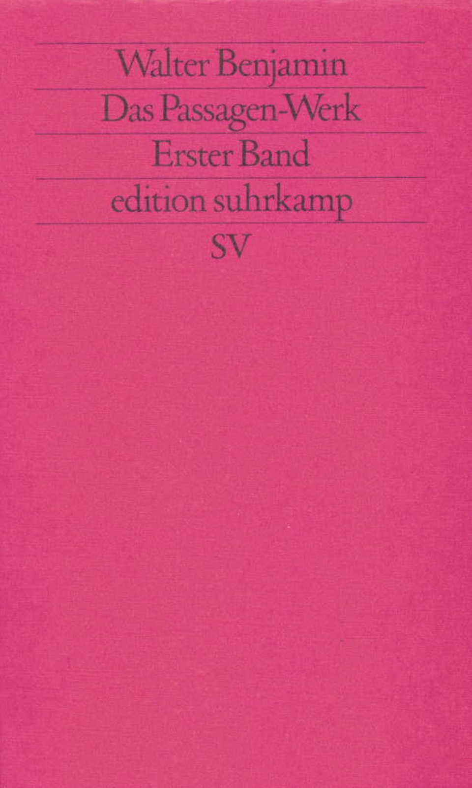 Thumbnail - Walter Benjamin / Das Passagen-werk / 9783518112007