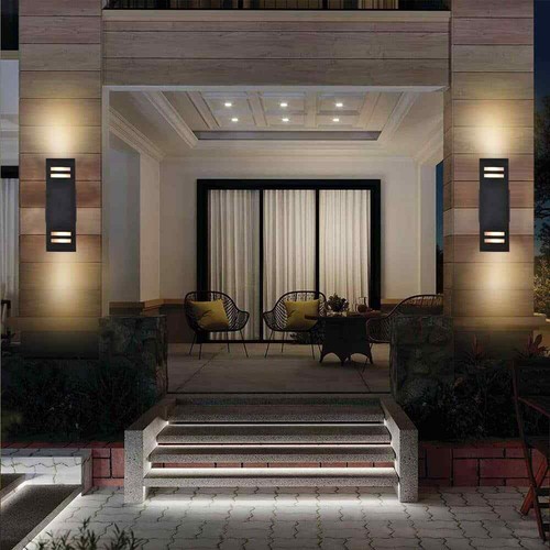 RRTYO 2-Light Matte Black Outdoor Wall Lamp Waterproof Wall Lantern Exterior - Picture 7 of 15