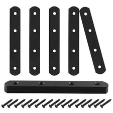 8 Pcs 5 Inch Straight Bracket Stainless Steel Flat Mending Brace Black Connec...