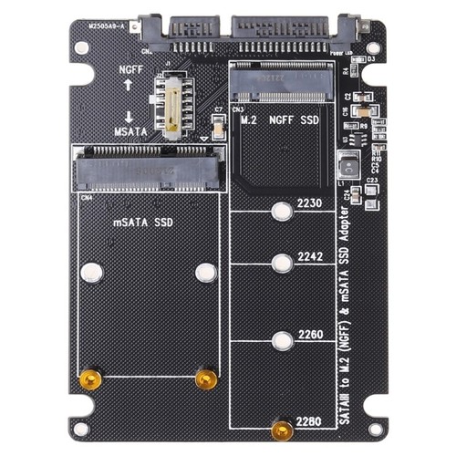 MSATA/ NGFF for M.2 to Sata Sata3 2.5" SSD Hard Disk Adapter Card Enclosure for - Photo 4/8
