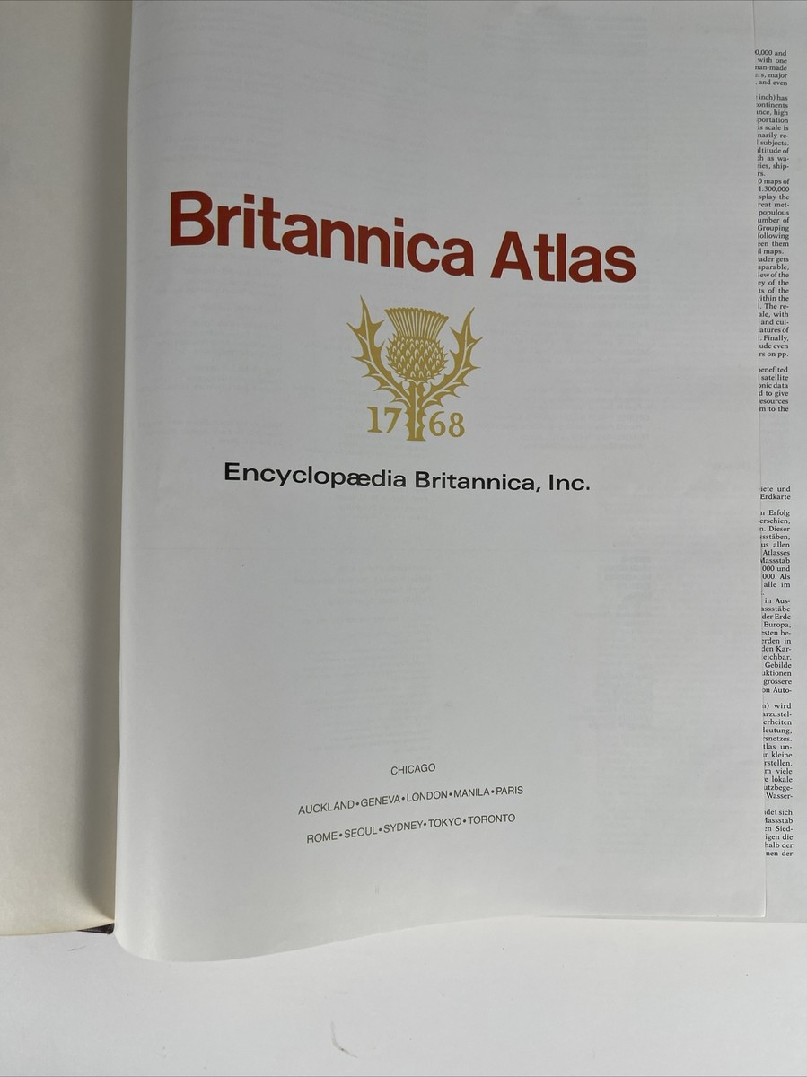 Britannica Atlas ブリタニカ アトラス Britannica Atlas 1768 Hardcover Book 1988 Encyclopaedia