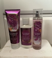 Bath Body Works Winterberry Wonder 3pc Set Spray Mist, Lotion, Body Cream NEW