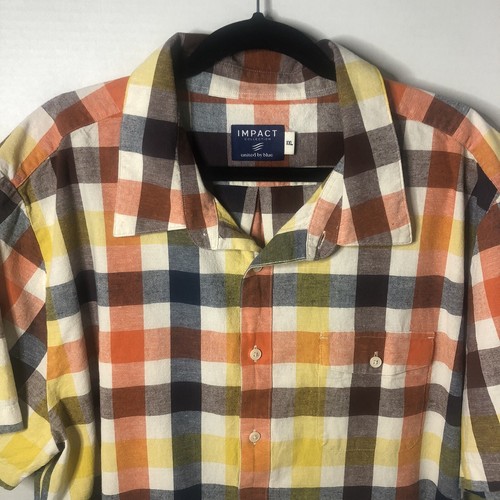 Camicia Impact Collection United by Blue uomo taglia XXL a quadri colorblock con bottoni - Foto 3 di 7