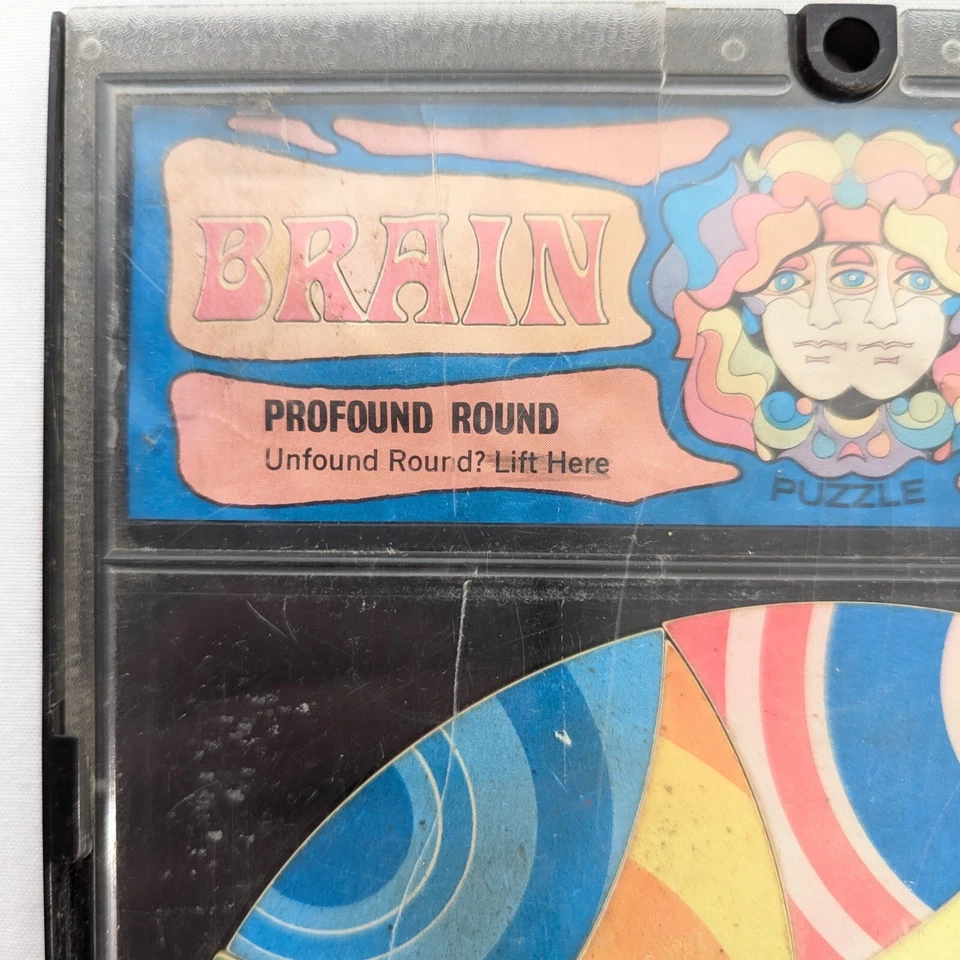 Rompecabezas de drenaje de cerebros redondo profundo vintage años 60 1969 rompecabezas psicodélico Mattel Foto 2 de 4