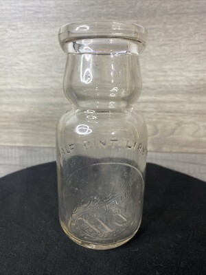 Milk Bottle Climes Pasteurized Selected Dairy Products, Half Pint.