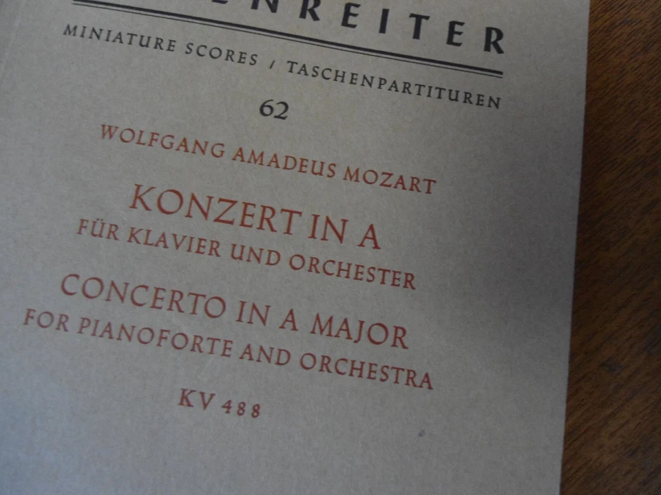 MOZART Concert in A major for Piano & Orchestra kv 488 / Barenreiter Score - Image 3 of 4