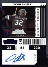 Gavin Sheets signed Baseball Card 2022 Panini Contenders Draft Ticket Rookie #5
