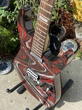 ESP Ltd M-15 Guitar Custom color swirl on body kill switch effect coil tap