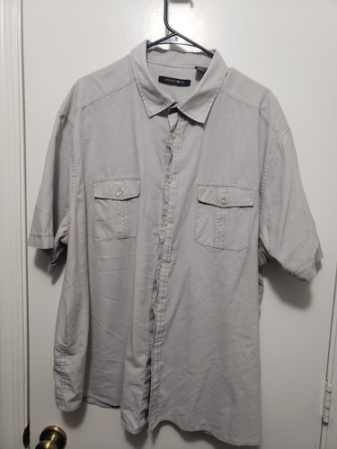 Axist Slim Fit Men Shirt Buttons Collars Short Sleeve Pockets Size 2XL Grey..... - Picture 2 of 8
