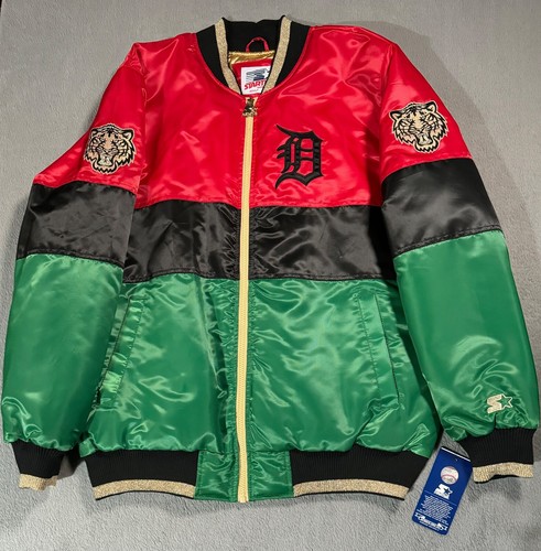 Detroit Tigers Starter MLB Black History Month Sports Bomber Jacket Sweater XL - Picture 7 of 22