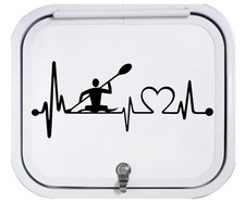 Kayak Kayaking Decal Sticker Heartbeat Lifeline Boating Decal for car