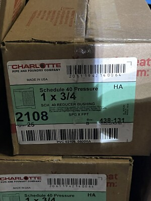#ad CHARLOTTE SCHEDULE 40 PRESSURE 1x3 4quot; REDUCER BEARING 2108 438 131 25 PC LOT $17.99